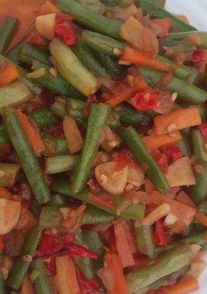 Foto resep 336. Tumis Buncis dan wortel asam manis (Isian nasi dus_3)