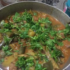 Mutton potato brinjal curry A picture of Mutton potato brinjal curry.