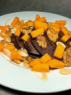 Hình của món Eatclean - Pancake Yến Mạch, Chuối, Vị Cacao Full Topping.