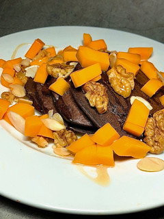 Hình của món Eatclean - Pancake Yến Mạch, Chuối, Vị Cacao Full Topping.