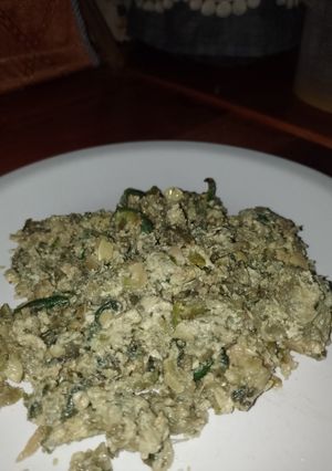 Una foto de Revuelto de acelga y huevo delicioso