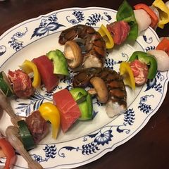 A picture of California Farm Surf and Turf Grilled Skewers.