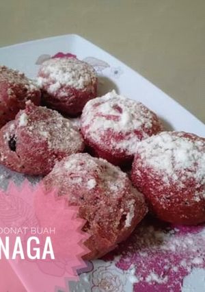Foto resep Donat Buah Naga isi Naga