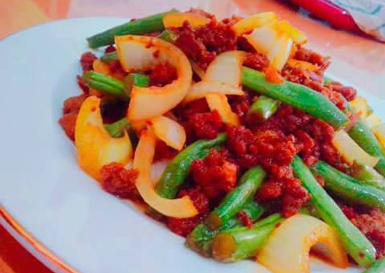 Cara mudah Membuat Tumis Buncis Cah Daging, Lezat Sekali