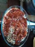 Berberechos con salsa y arroz