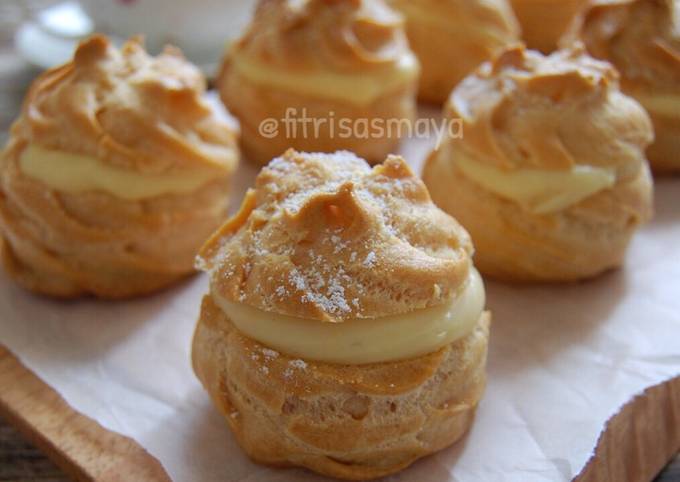 Resep Sus Soes Vla Vanilla Kokoh Banget Tanpa Mixer Oleh Fitri Sasmaya Cookpad