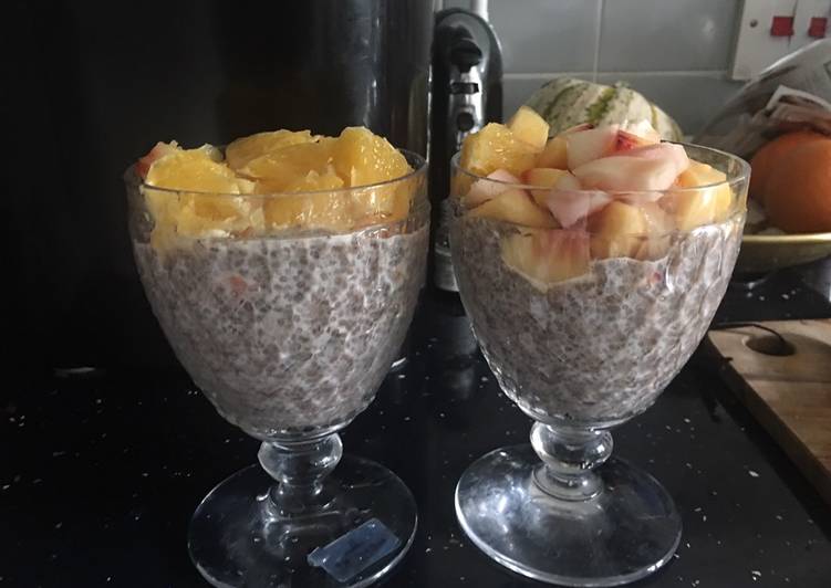 Chia seed pudding - (5 min+overnight soak)