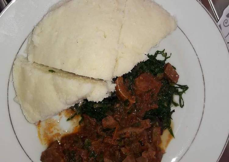 Ugali beef vegetables