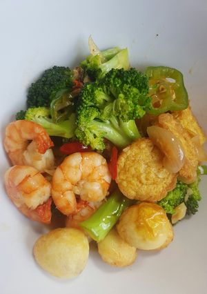 Foto resep Tumis brokoli udang tofu telur puyuh