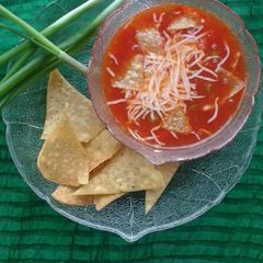 A picture of Vegetable tortilla soup.