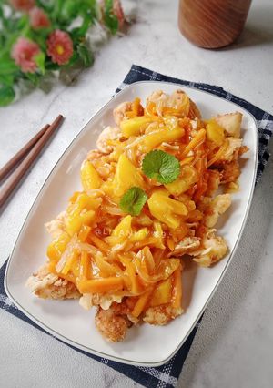 Foto resep Udang crispy Saus Asam Manis (menggunakan Nanas)