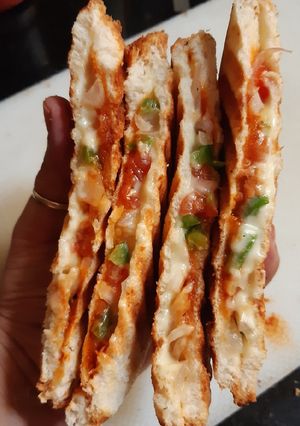 A picture of Bread pizza sandwiches.