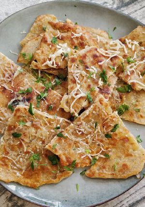 Una foto de Pan Naan de Queso y Ajo