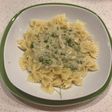 Fideos con salsa de queso azul