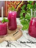 Exotic Pink Juice (Buah Naga Nanas Pisang Kurma Sunkist Daun Mint)