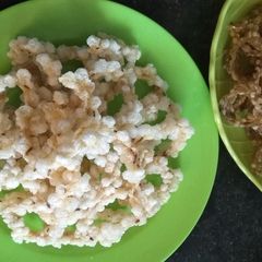 A picture of Sago (sabudana) and Potato Chakri.