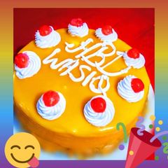 A picture of Mango glazed cake.