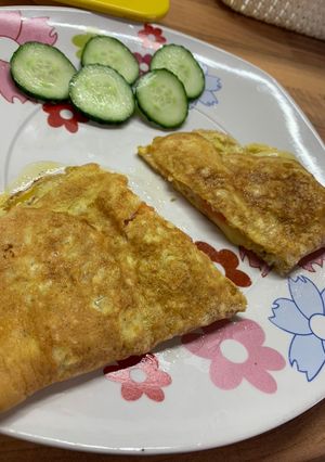 Zabpelyhes rántotta sajttal-paradicsommal töltve 🍅🥚🧀 recept fotója