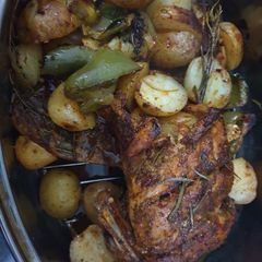 A picture of Harrisa and rosemary chicken.
