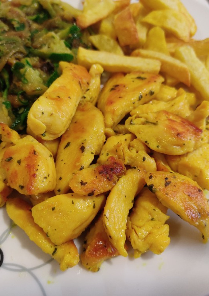 Una foto de Raxo de pollo y cúrcuma