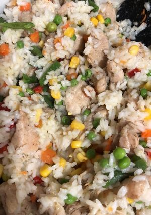 Zöldséges rizses hús 🥕🌽 recept fotója