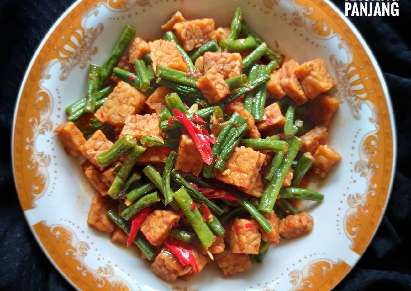 Tumis tempe kacang panjang