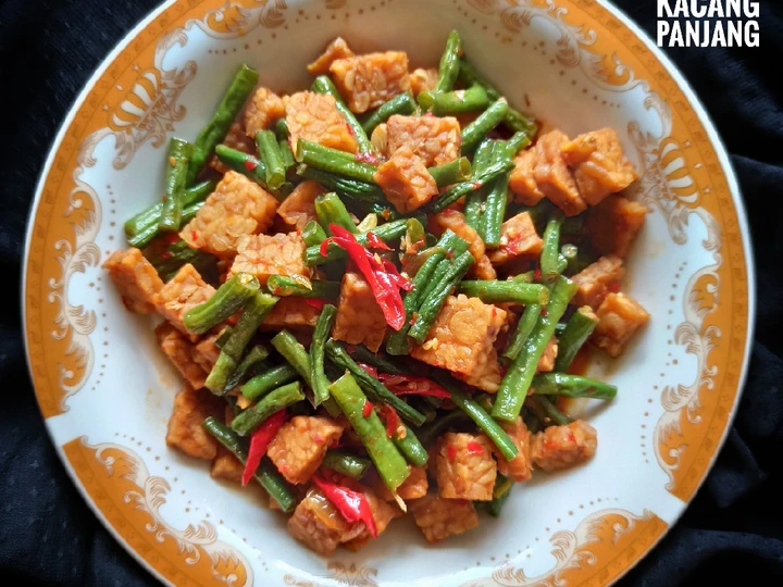 Cara Mudah Membuat Resep Tumis tempe kacang panjang yang Uenak Anti Ribet, Mantap Sekali