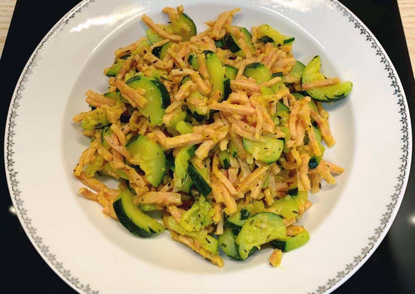 Courgettes & Lardons de Poulet Express