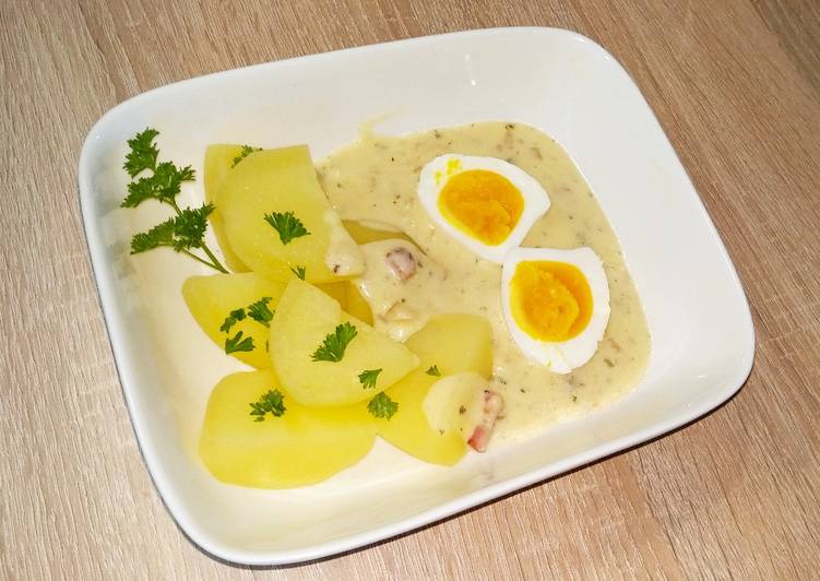 Eier in Senfsauce mit Petersilienkartoffeln