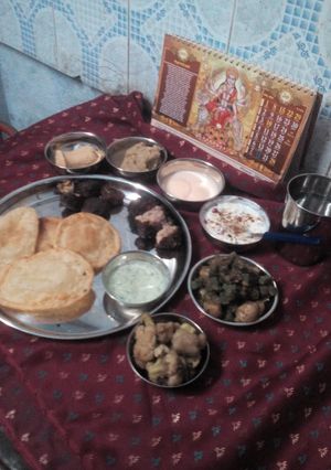 A picture of Navratri thali.