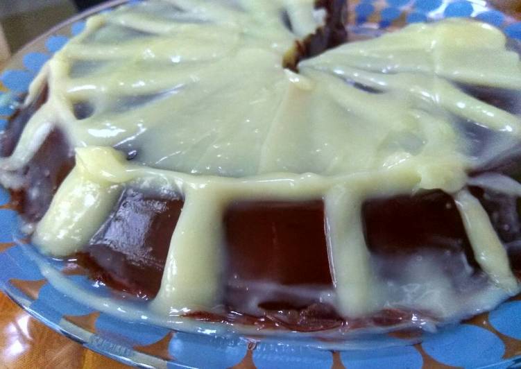 Cara ramu Puding coklat vla vanila  Cepat