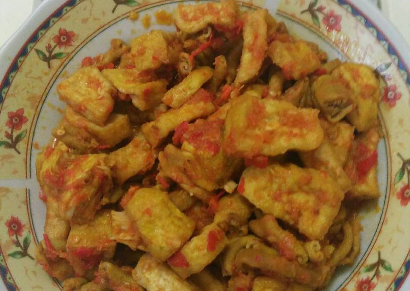 Balado tahu usus ayam