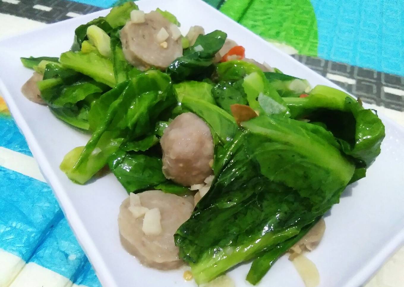 Tumis cuciwis bakso daun jeruk