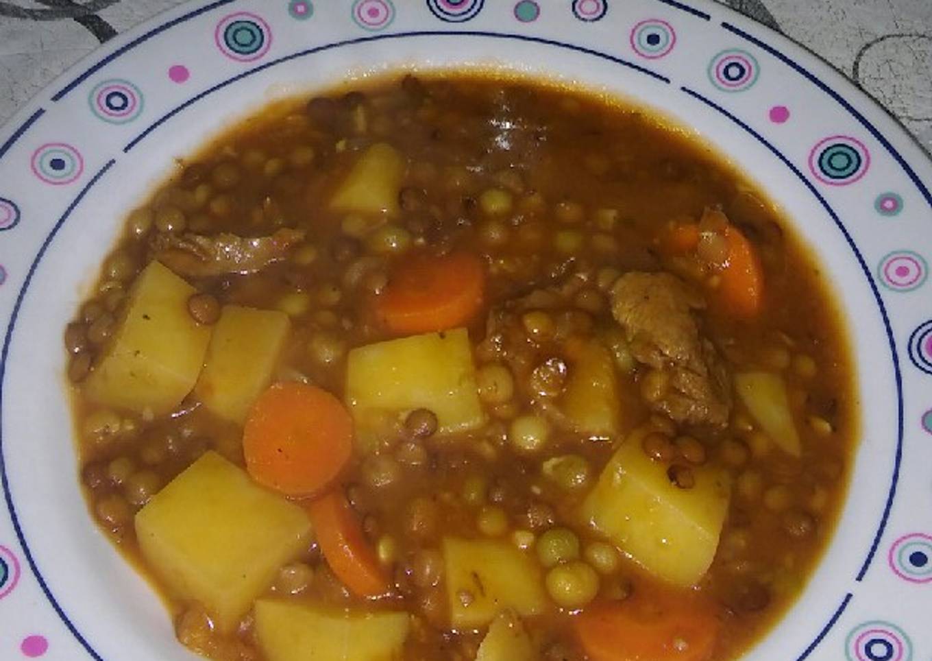 Guiso de lentejas suave