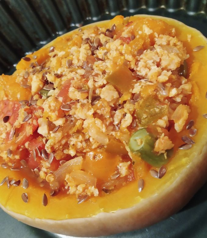 Una foto de Calabaza rellena 🎃 (vegana)