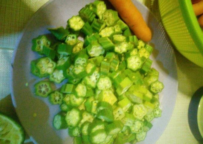 Okra(mabenda) and fried fish