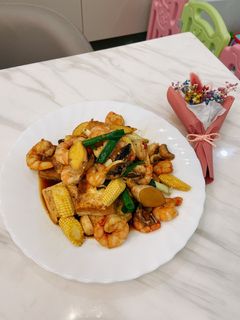 紅燒蝦仁豆腐 的食譜成品照片