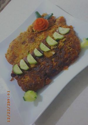 عکسی از دستور املت بادمجان و گوجه