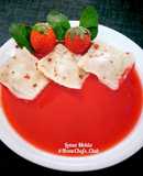 Dry Fruits Ravioli with Strawberry sauce