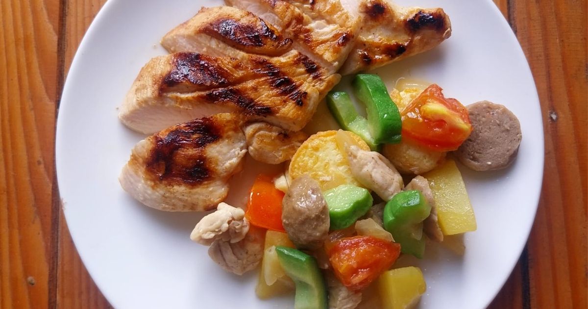 Ayam Panggang Tumis Sayur. #BekalSehat