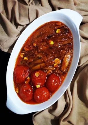 عکسی از دستور خوراک بادمجان نعنایی