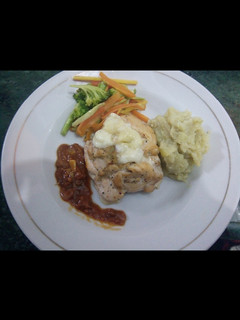 Foto resep Chicken steak with sweet cheese sauce (ala sikucing)
