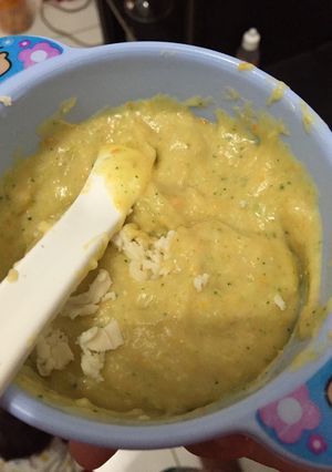 Foto resep Smashed potato ayam brotetel (brokoli, tempe, wortel)