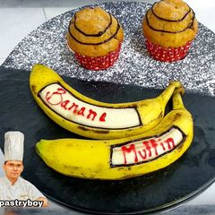A picture of Eggless Banana Muffins (Thepastryboy).