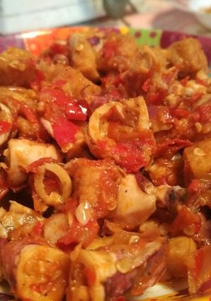 Foto resep Cumi asin pedas gurih