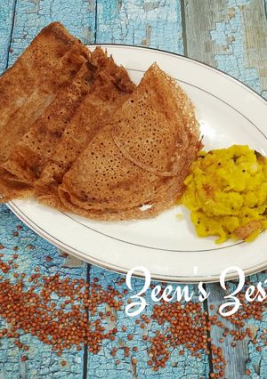 A picture of Red Sorghum Millet/Jowar Dosas.