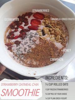 Foto resep Strawberry Oatmeal Chia Smoothie