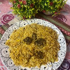Beef biryani A picture of Beef biryani.