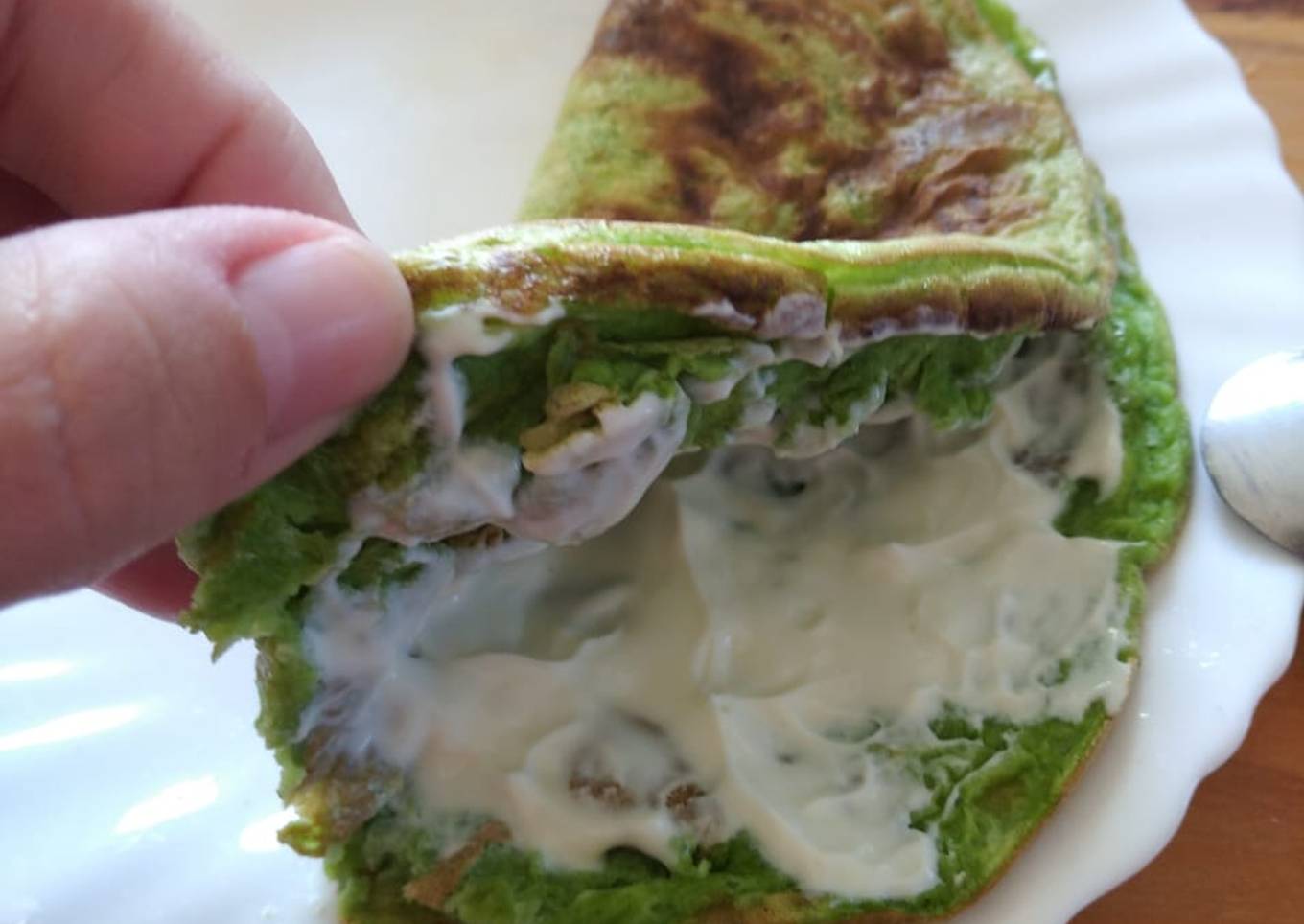Waffle de espinaca