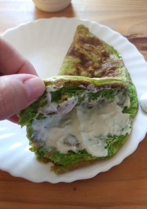Una foto de Waffle de espinaca